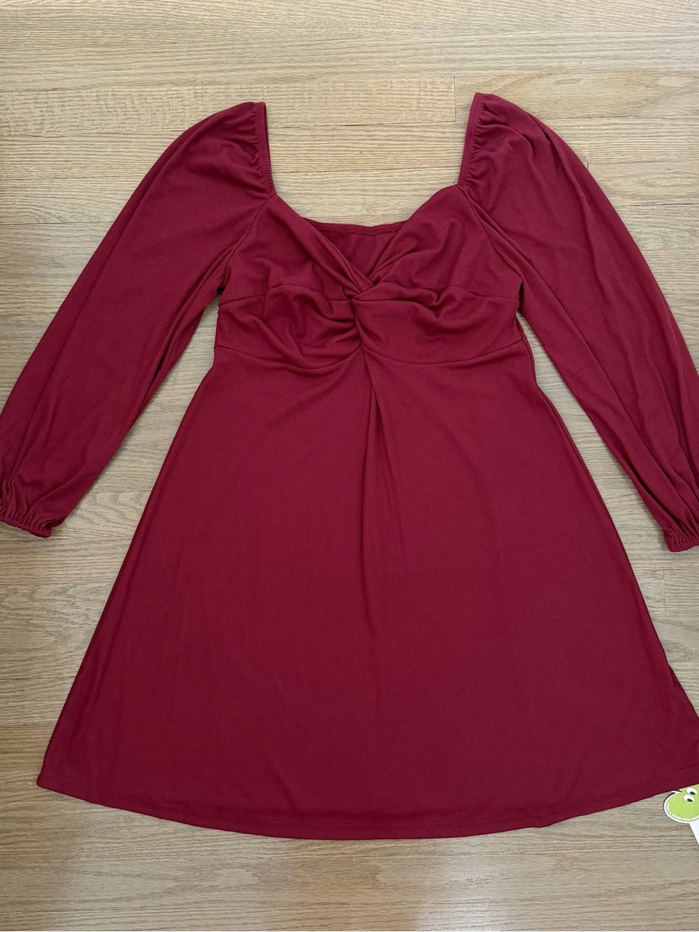 NWT Cider burgundy long sleeve mini dress